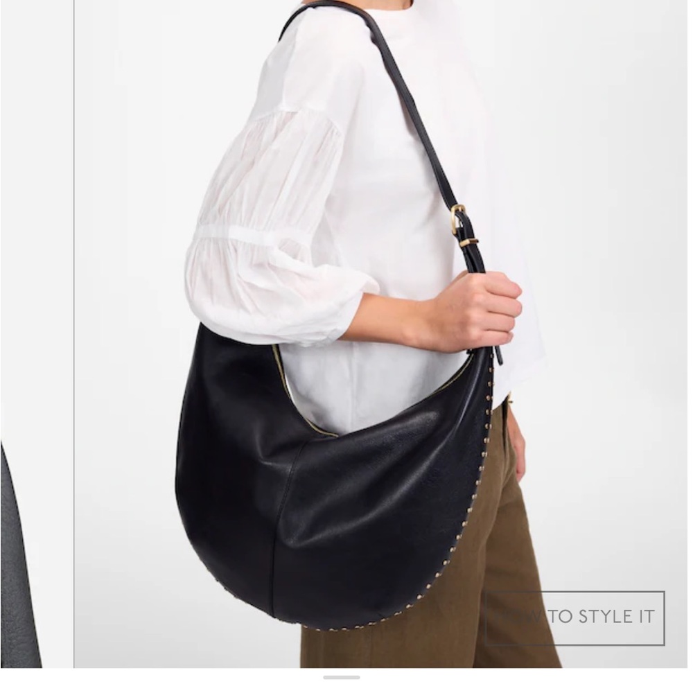 Madewell Black Leather essential curve bag